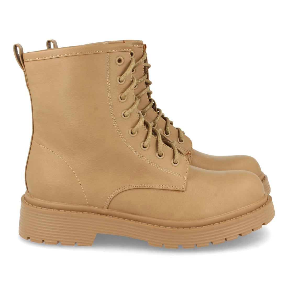 Flache Stiefeletten Khaki Schnürsenkel im Casual-Stil