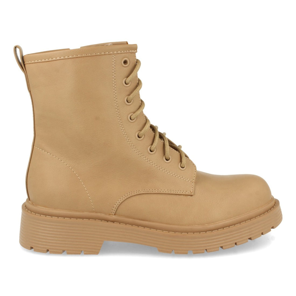 Flache Stiefeletten Khaki Schnürsenkel im Casual-Stil