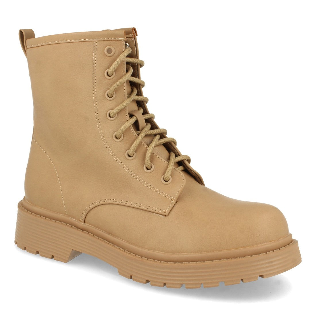 Flache Stiefeletten Khaki Schnürsenkel im Casual-Stil