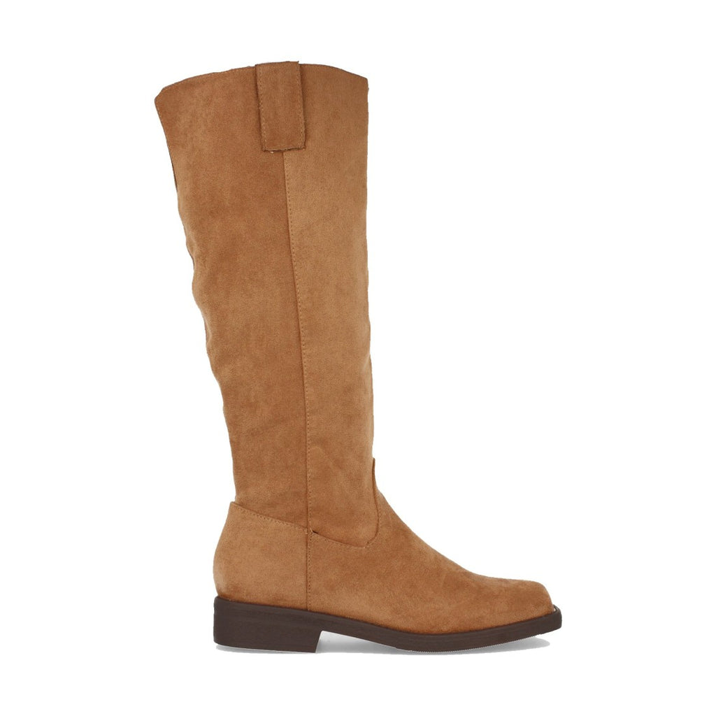 Flache Boots in Camel mit Reißverschluss im Casual-Stil