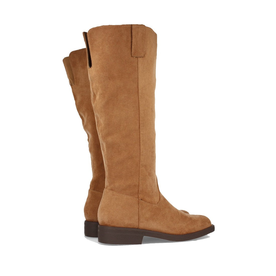 Flache Boots in Camel mit Reißverschluss im Casual-Stil