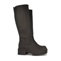 Botas de Agua con Plataforma y Patrón Liso - Negro