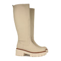 Botas de Agua con Plataforma y Patrón Liso - Beige