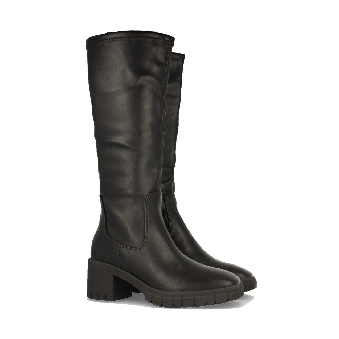Schwarze Stiefel, Absatz, Reißverschluss am Schaft