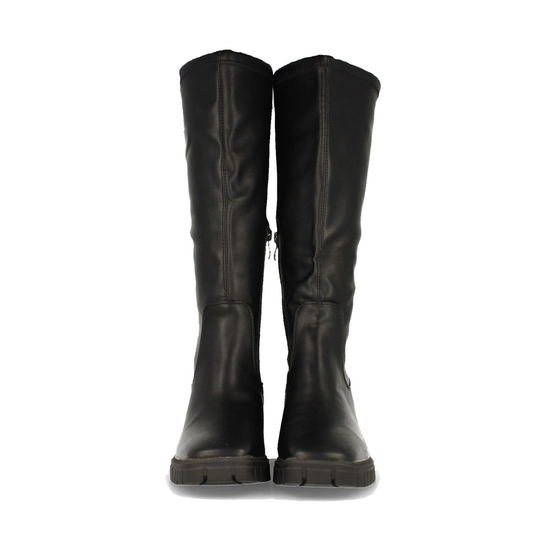 Schwarze Stiefel, Absatz, Reißverschluss am Schaft