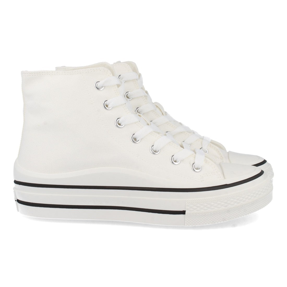 Zapatilla Abotinada Blanca con Cordones