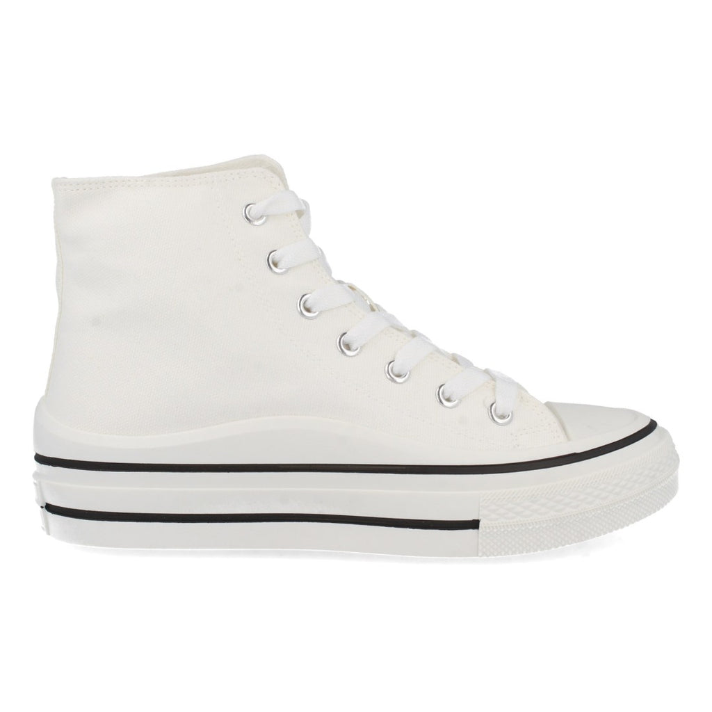 Zapatilla Abotinada Blanca con Cordones