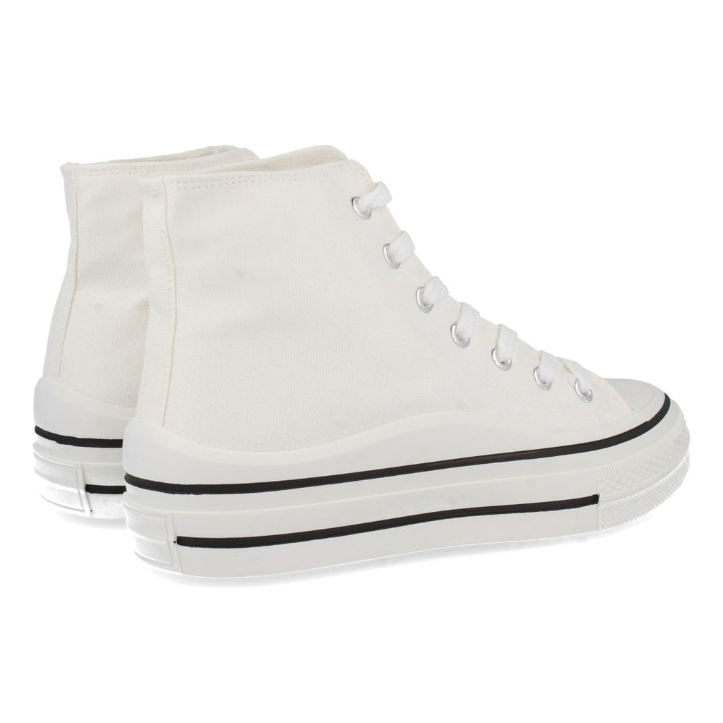 Zapatilla Abotinada Blanca con Cordones