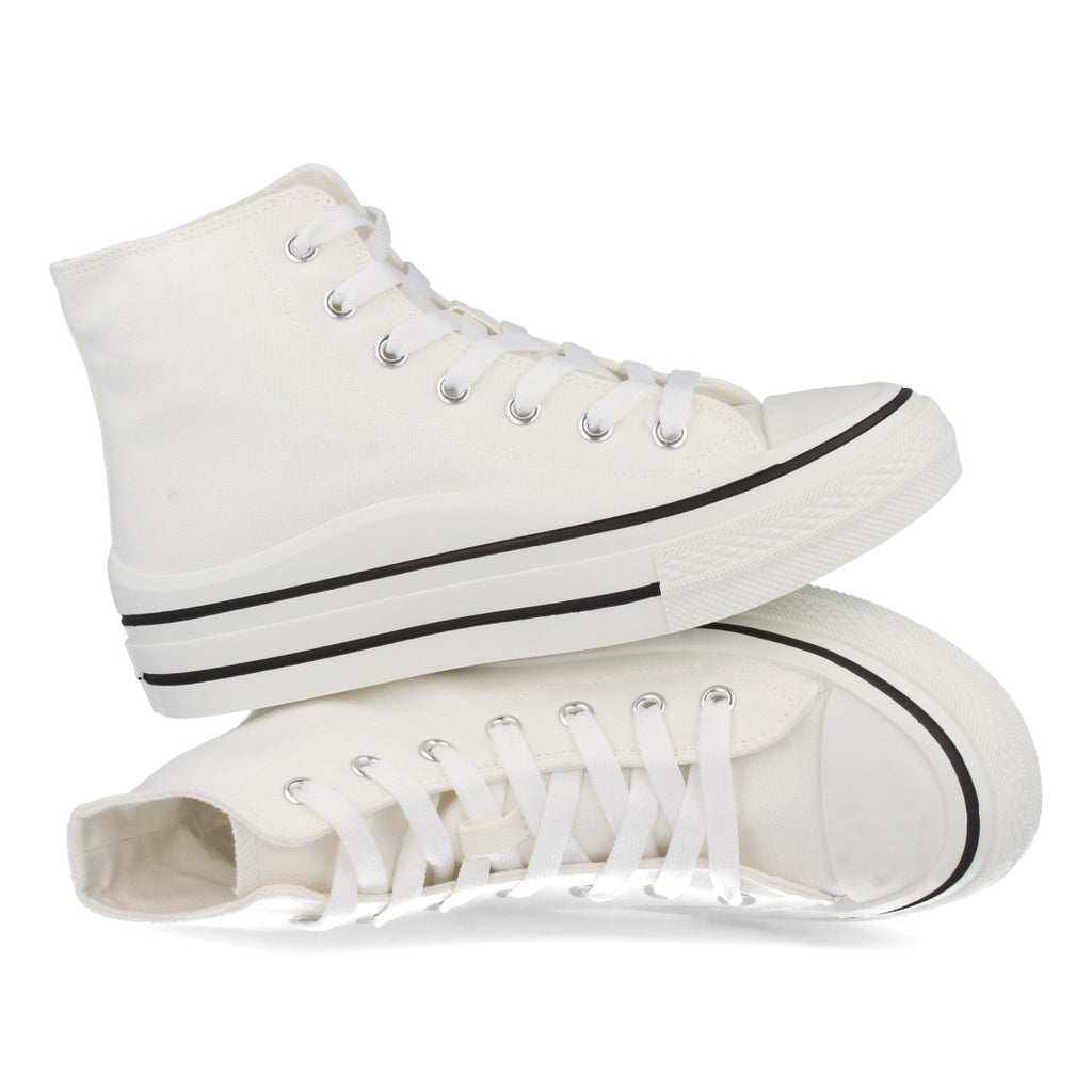 Zapatilla Abotinada Blanca con Cordones