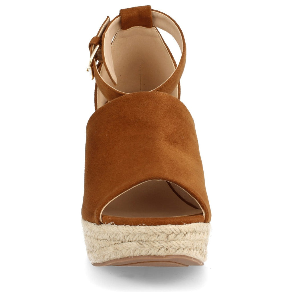 Sandalias Camel Mujer Cuña Espadrille Peep Toe Plataforma