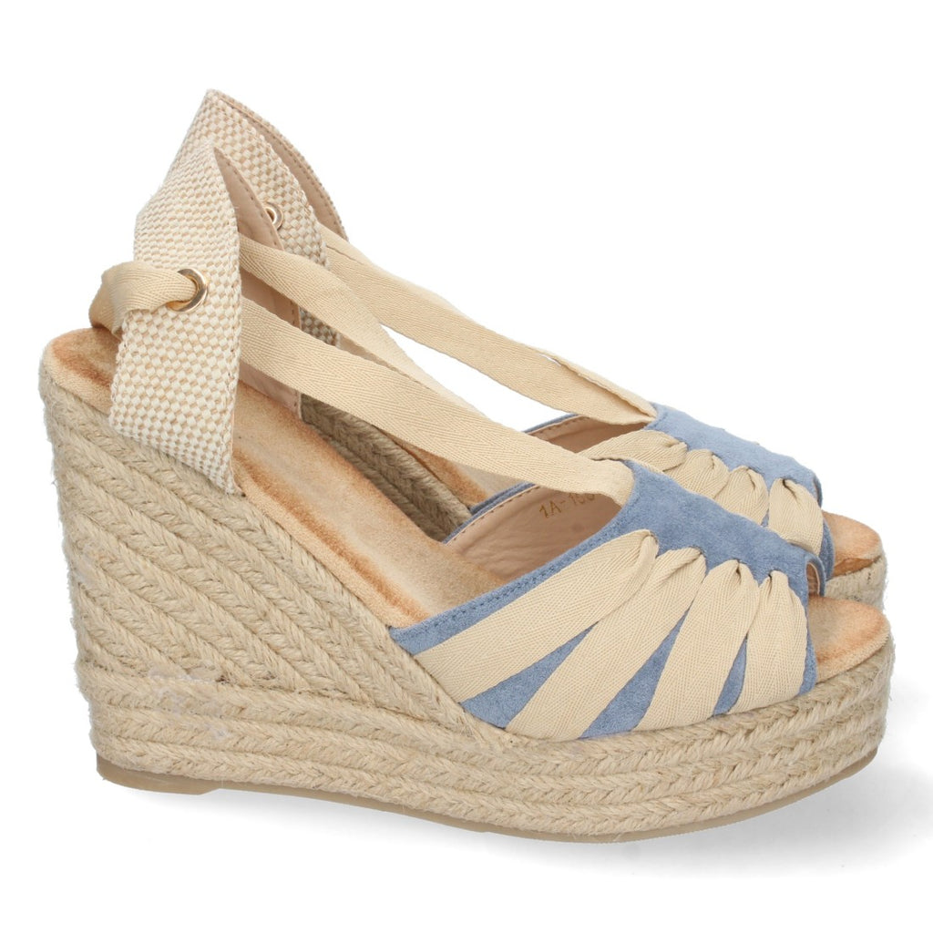 Sandalias Planas Azul Mujer