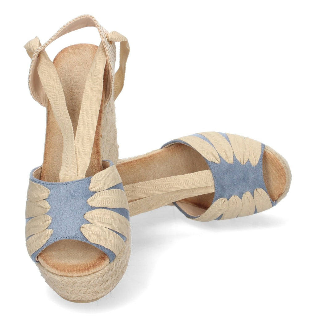 Sandalias Planas Azul Mujer