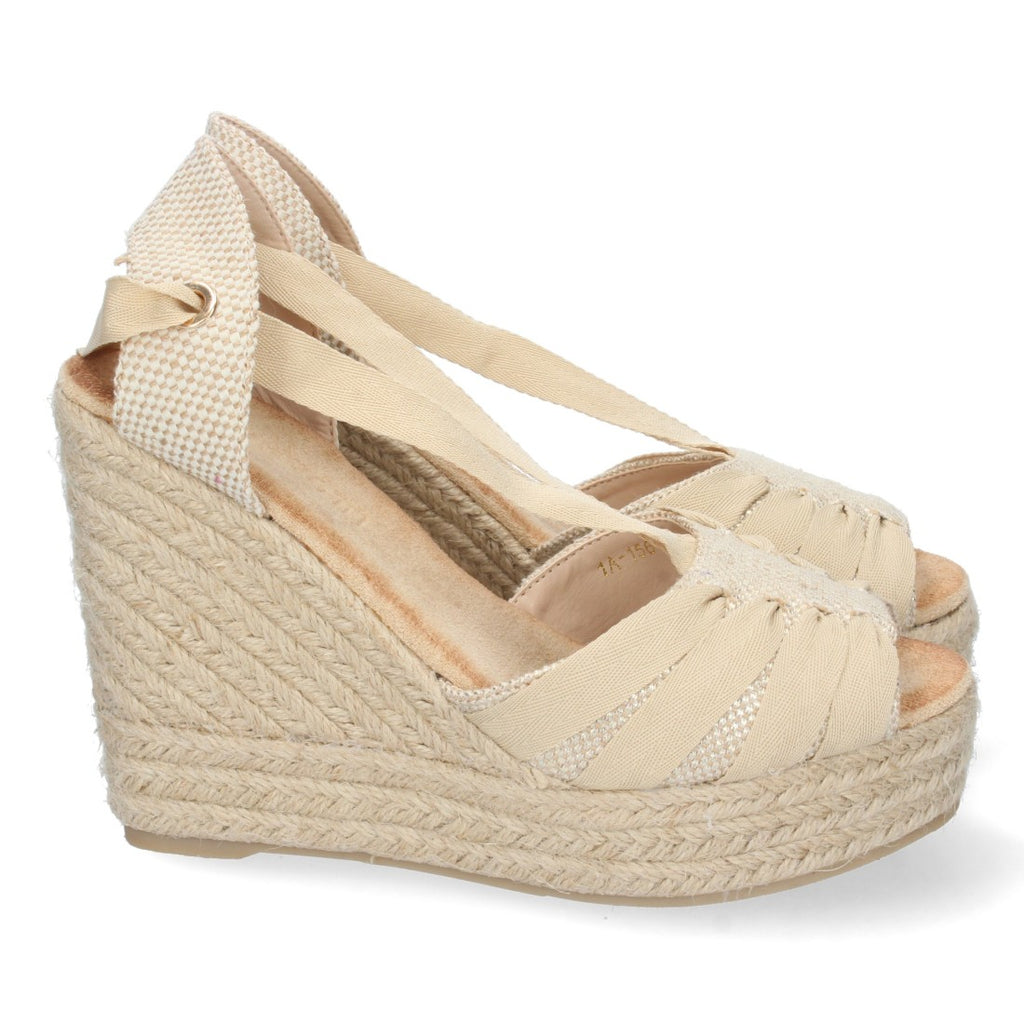 Sandalias Planas Beige Elegantes Mujer
