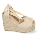 Sandalias Planas Beige Elegantes Mujer