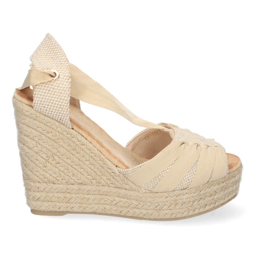 Sandalias Planas Beige Elegantes Mujer