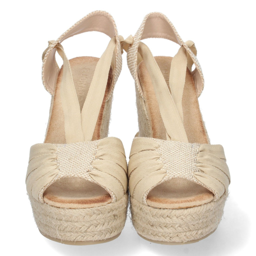 Sandalias Planas Beige Elegantes Mujer