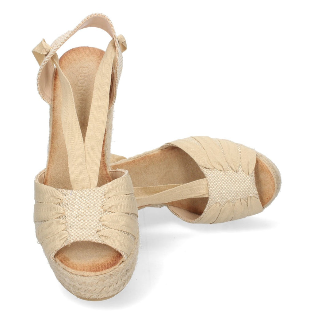Sandalias Planas Beige Elegantes Mujer