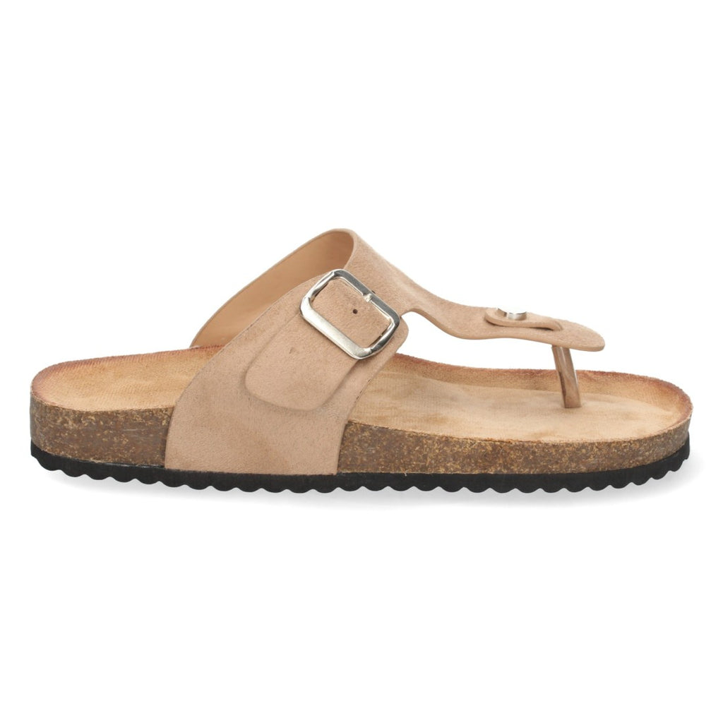 Sandalias Beige Planas Versátiles Mujer