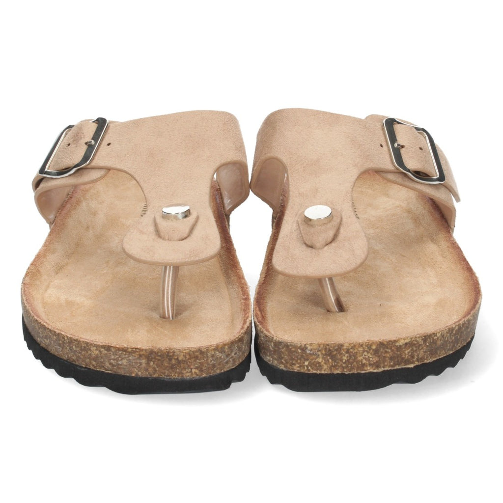 Sandalias Beige Planas Versátiles Mujer