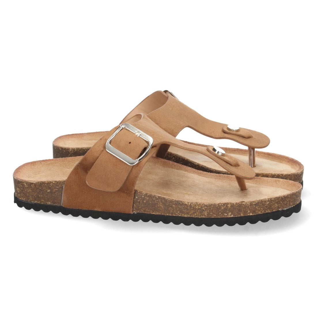 Sandalias Camel Planas Cómodas Mujer