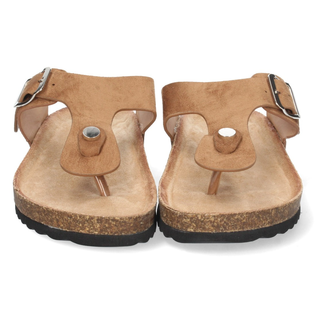 Sandalias Camel Planas Cómodas Mujer