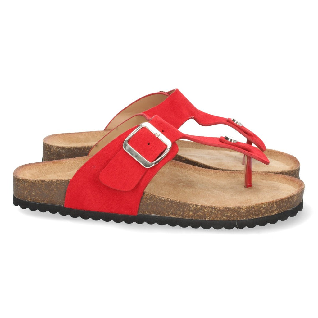 Sandalias Rojas Planas Apasionadas Verano Mujer