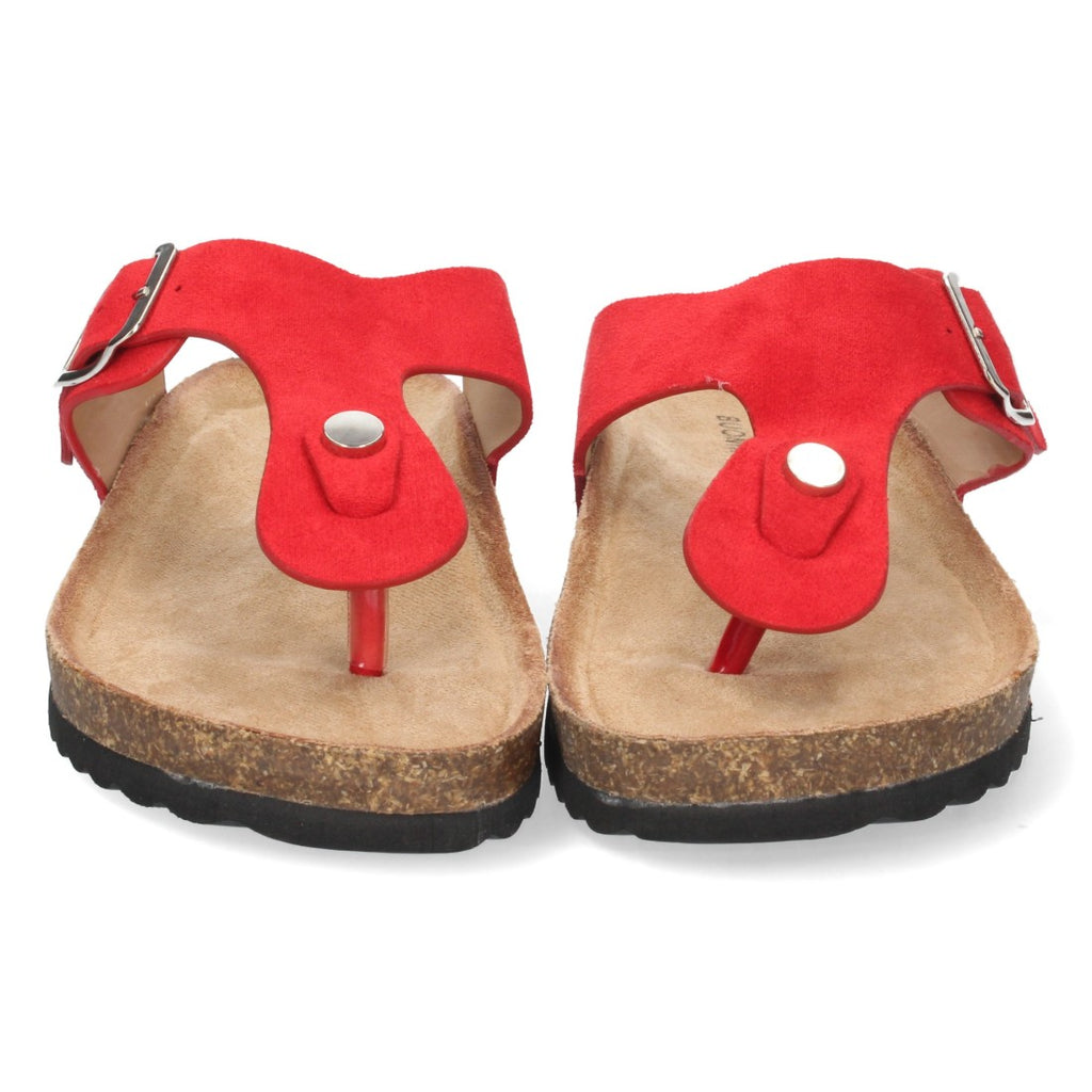 Sandalias Rojas Planas Apasionadas Verano Mujer