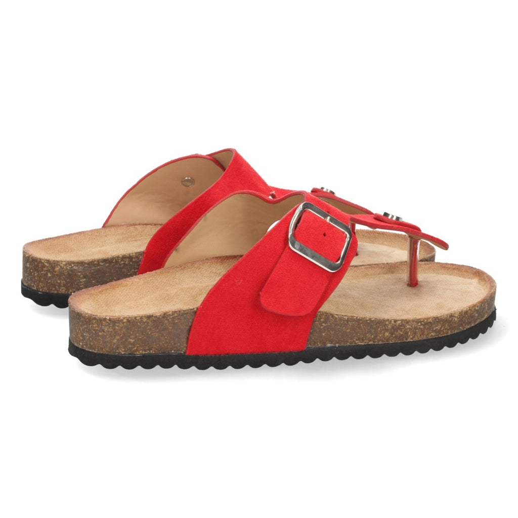 Sandalias Rojas Planas Apasionadas Verano Mujer