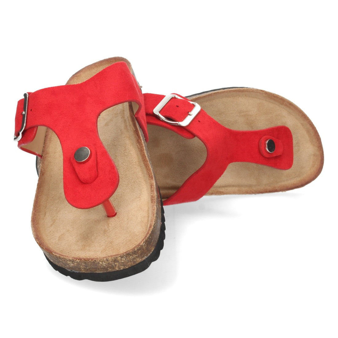 Sandalias Rojas Planas Apasionadas Verano Mujer