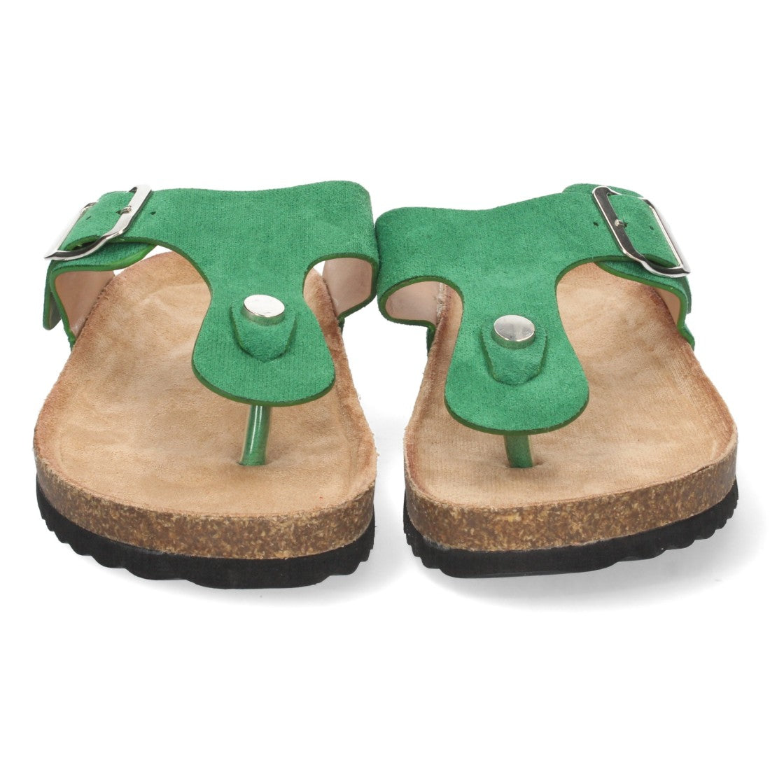 Sandalias Verdes Planas Naturales Ligeras Mujer