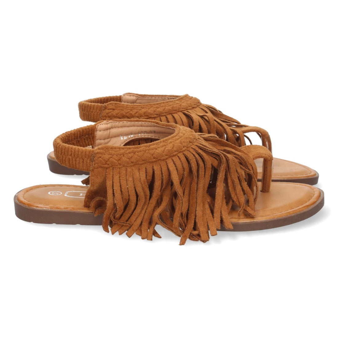 Sandalias Camel Mujer Planas Esclava Flecos