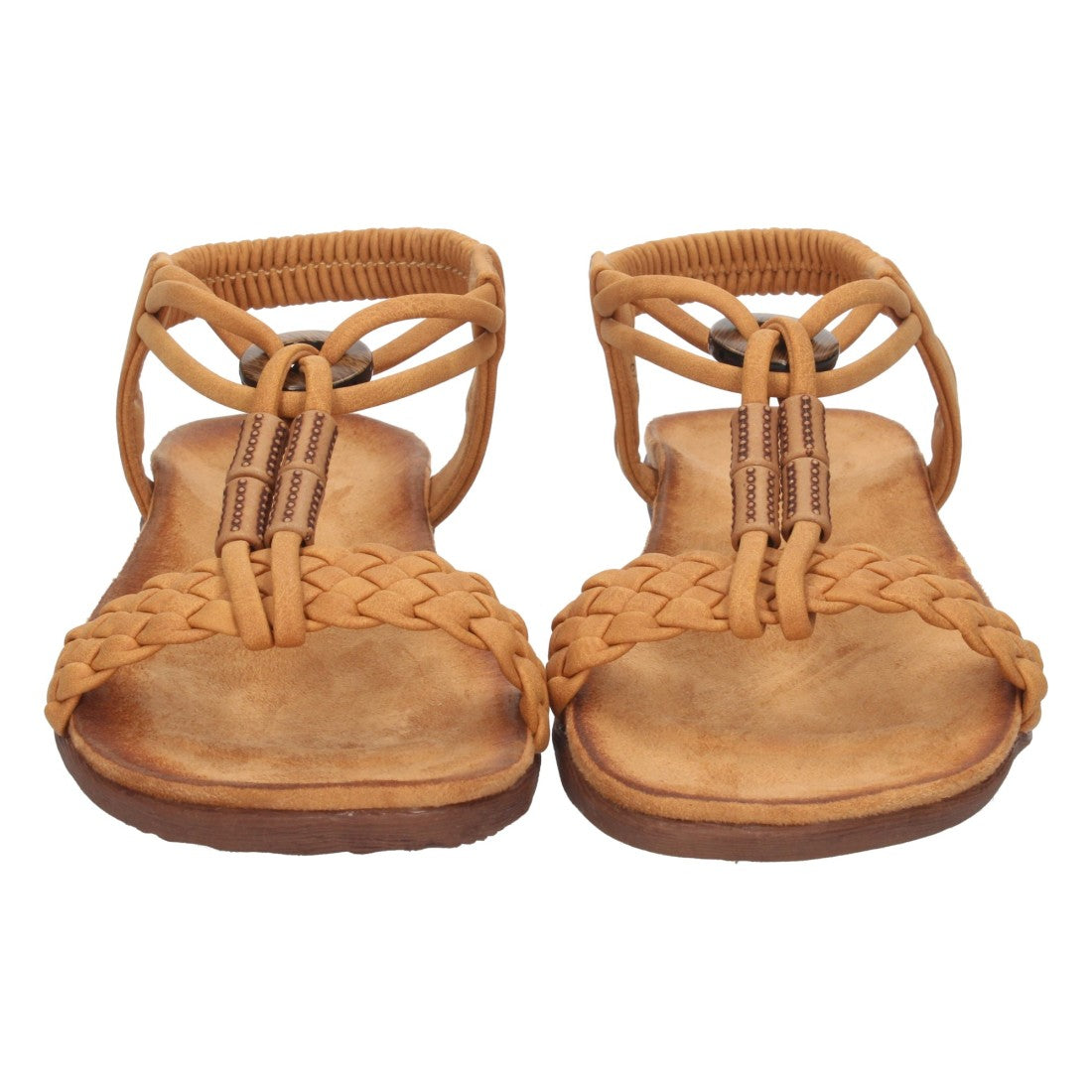 Sandalias Cuero Mujer Planas Pala Trenzada T Cómodas