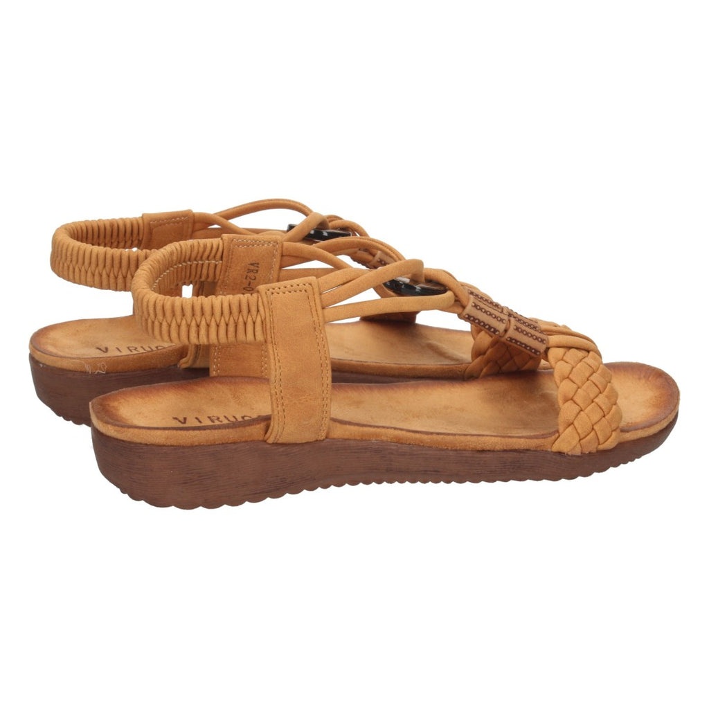 Sandalias Cuero Mujer Planas Pala Trenzada T Cómodas