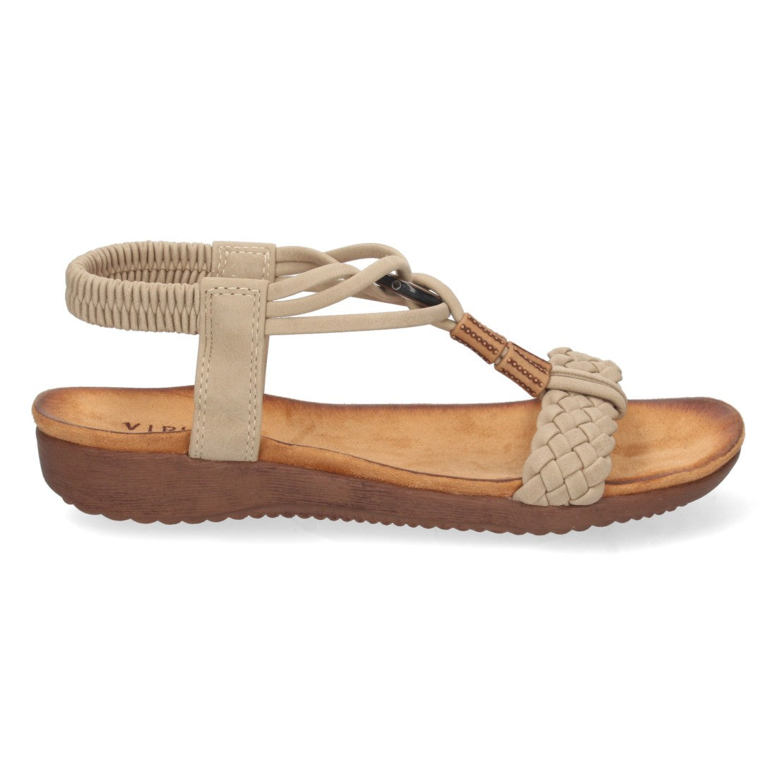 Sandalias Beige Mujer Planas Pala Trenzada T Cómodas