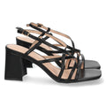Elegante bequeme schwarze Sandaletten für Party und Hochzeit