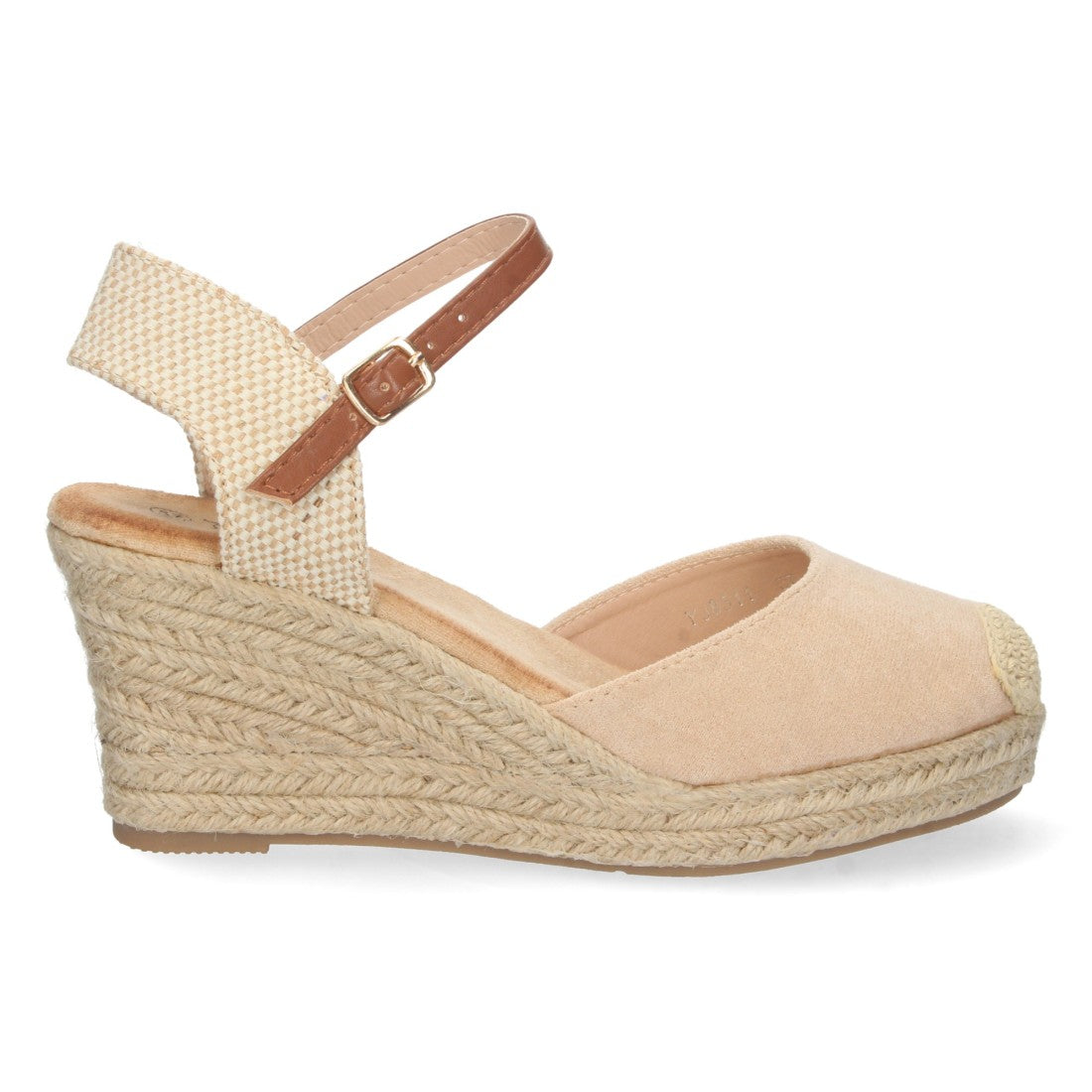 Sandalias Beige Mujer Cuña Yute Pala Cerrada Cómodas