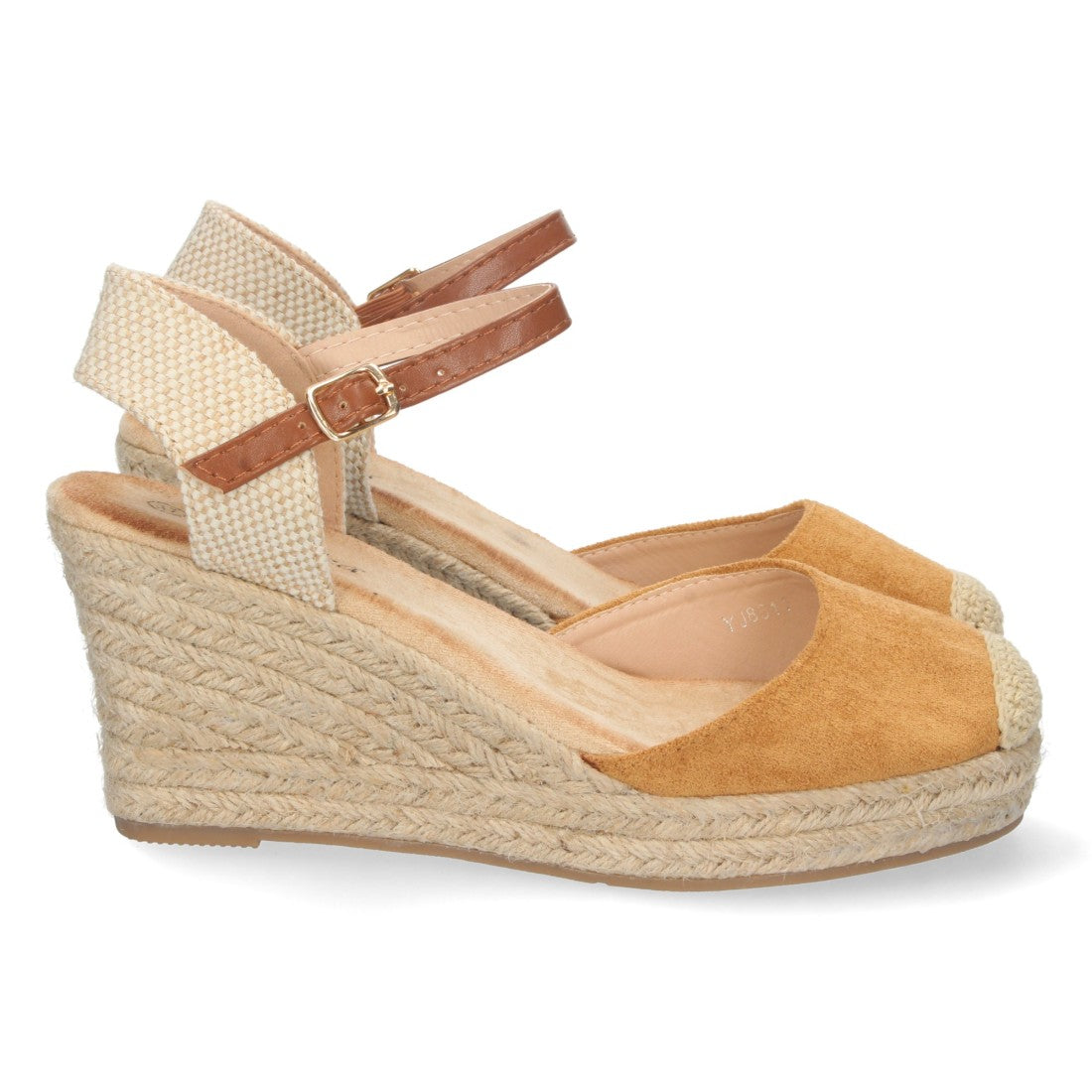 Sandalias Camel Mujer Cuña Yute Pala Cerrada Cómodas