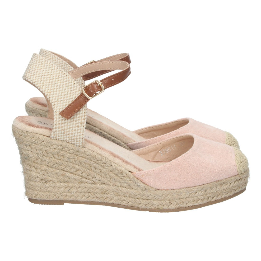 Sandalias Rosas Mujer Cuña Yute Pala Cerrada Cómodas