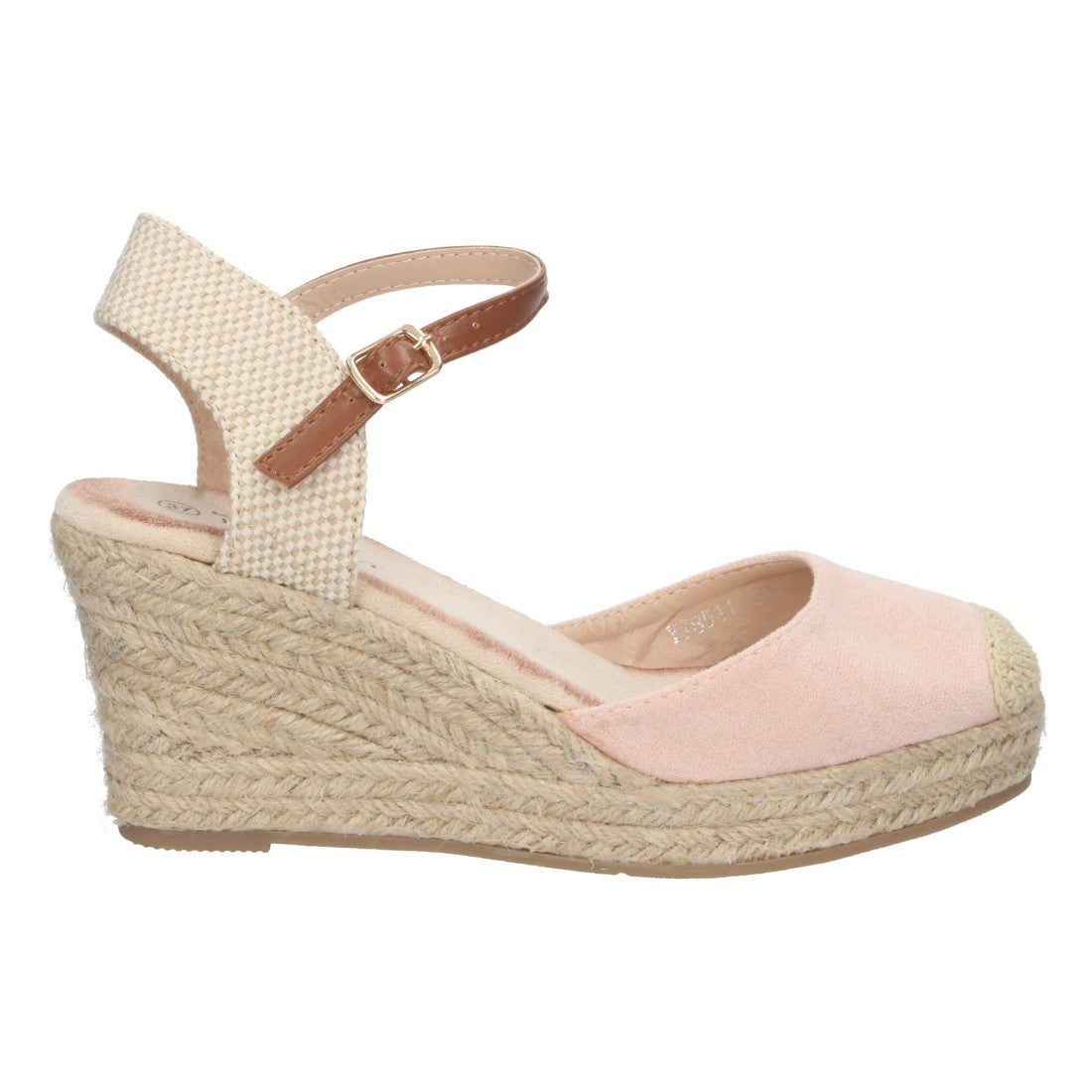 Sandalias Rosas Mujer Cuña Yute Pala Cerrada Cómodas