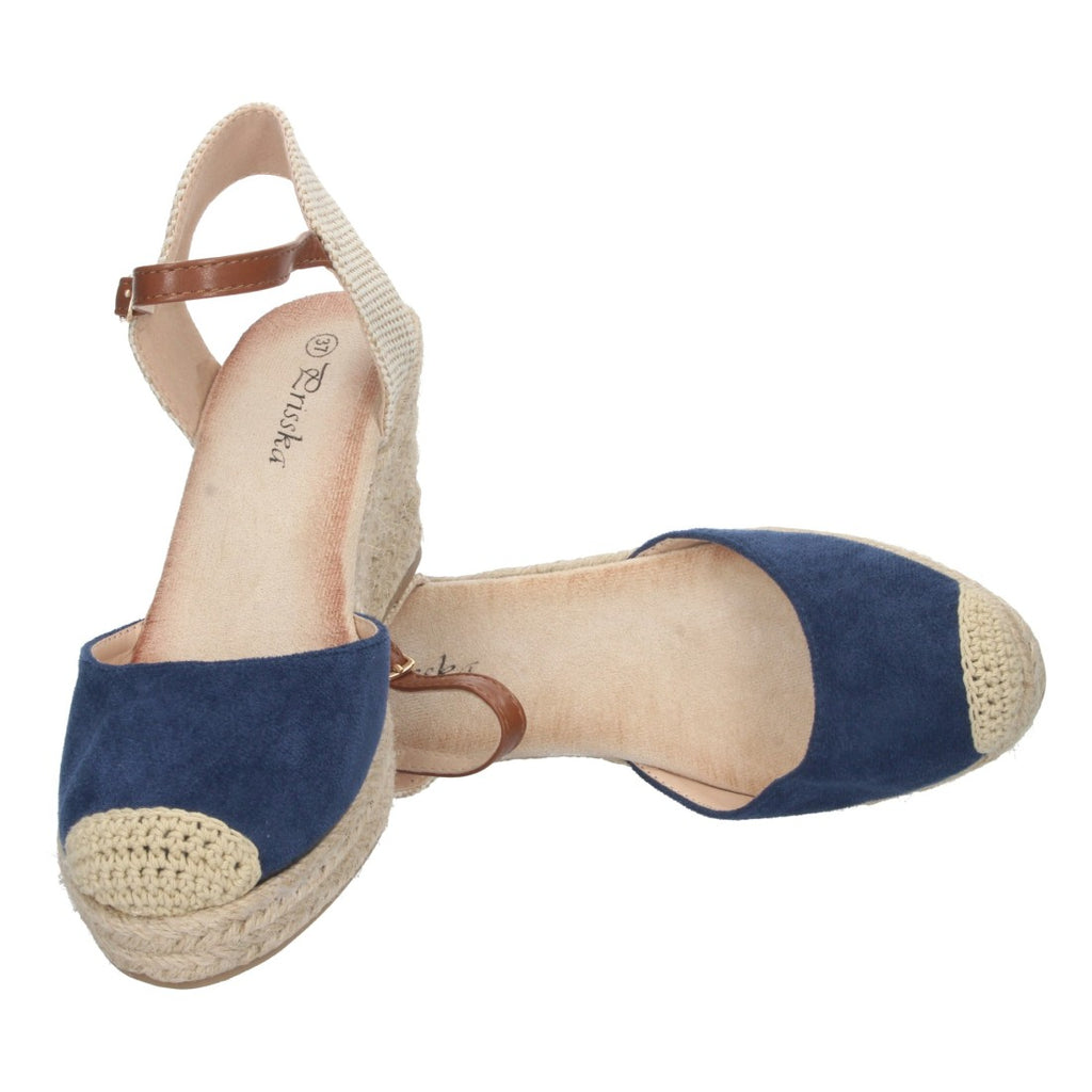 Sandalias Marino Mujer Cuña Yute Pala Cerrada Cómodas