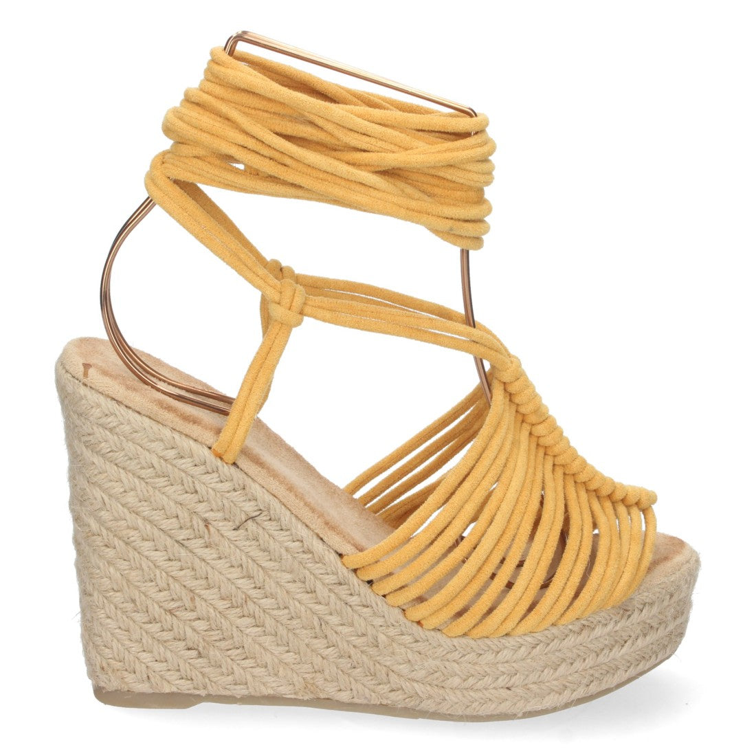 Sandalias Planas Amarillo Mujer