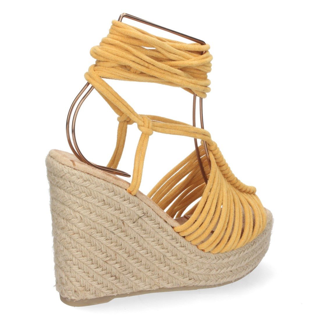 Sandalias Planas Amarillo Mujer