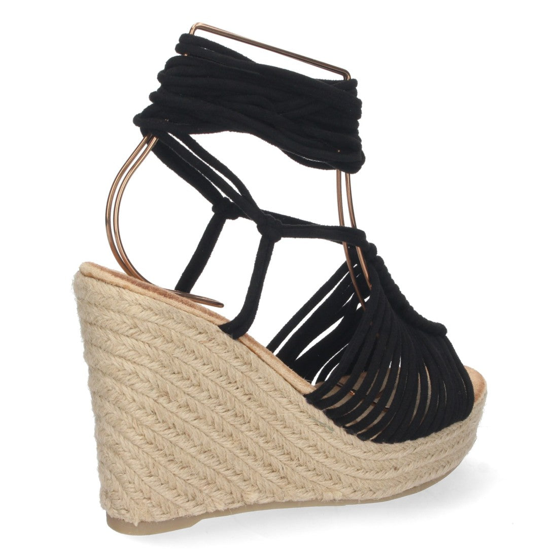 Sandalias Negras Planas Esenciales Mujer