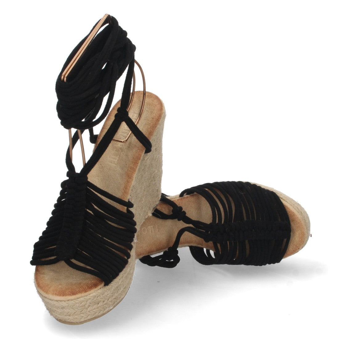 Sandalias Negras Planas Esenciales Mujer