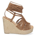 Sandalias Camel Planas Sofisticadas Mujer