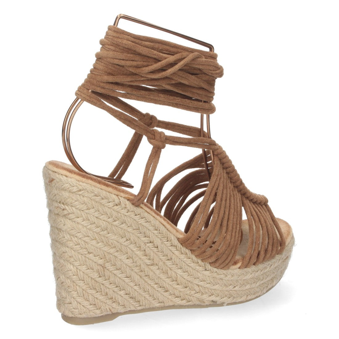 Sandalias Camel Planas Sofisticadas Mujer