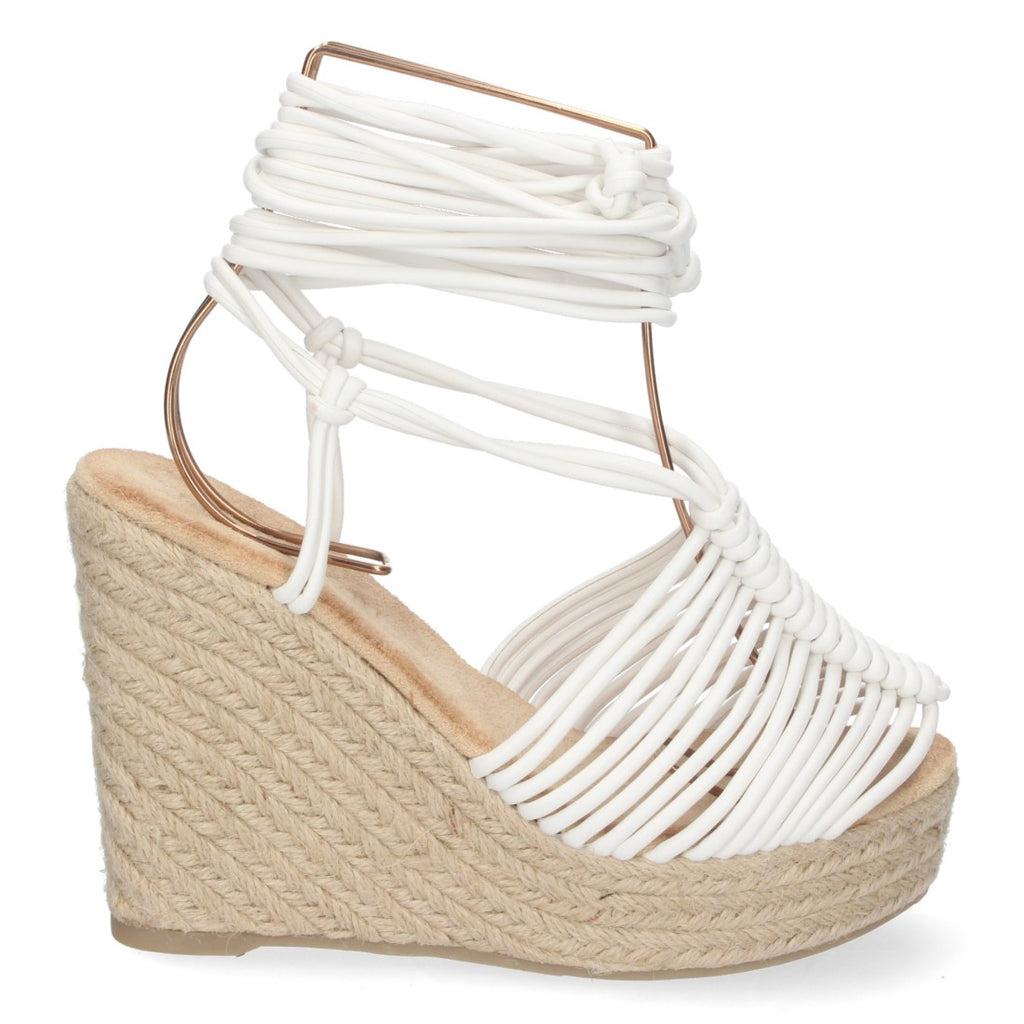 Sandalias Blancas Planas Frescas Mujer