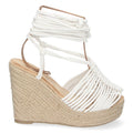 Sandalias Blancas Planas Frescas Mujer