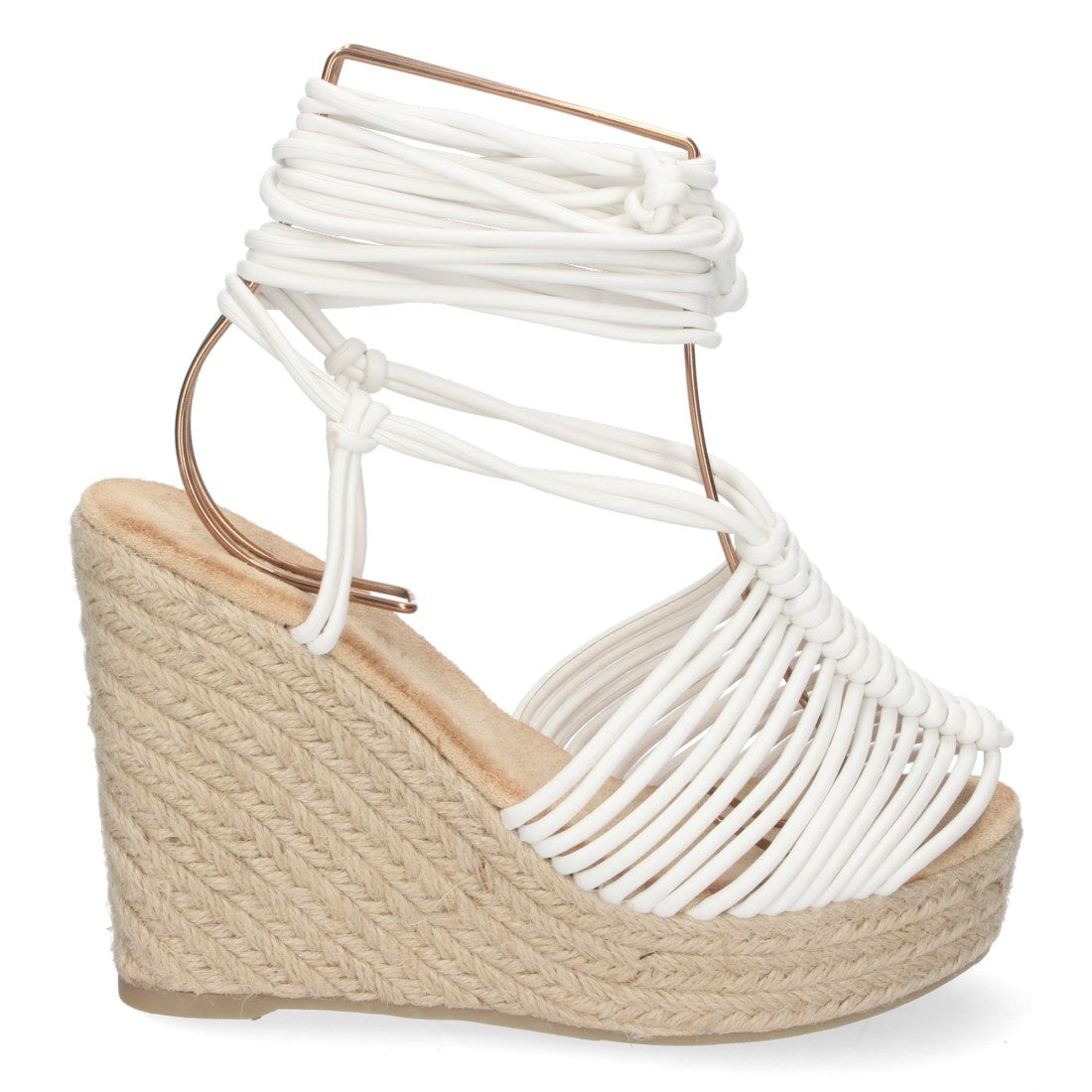 Sandalias Blancas Planas Frescas Mujer