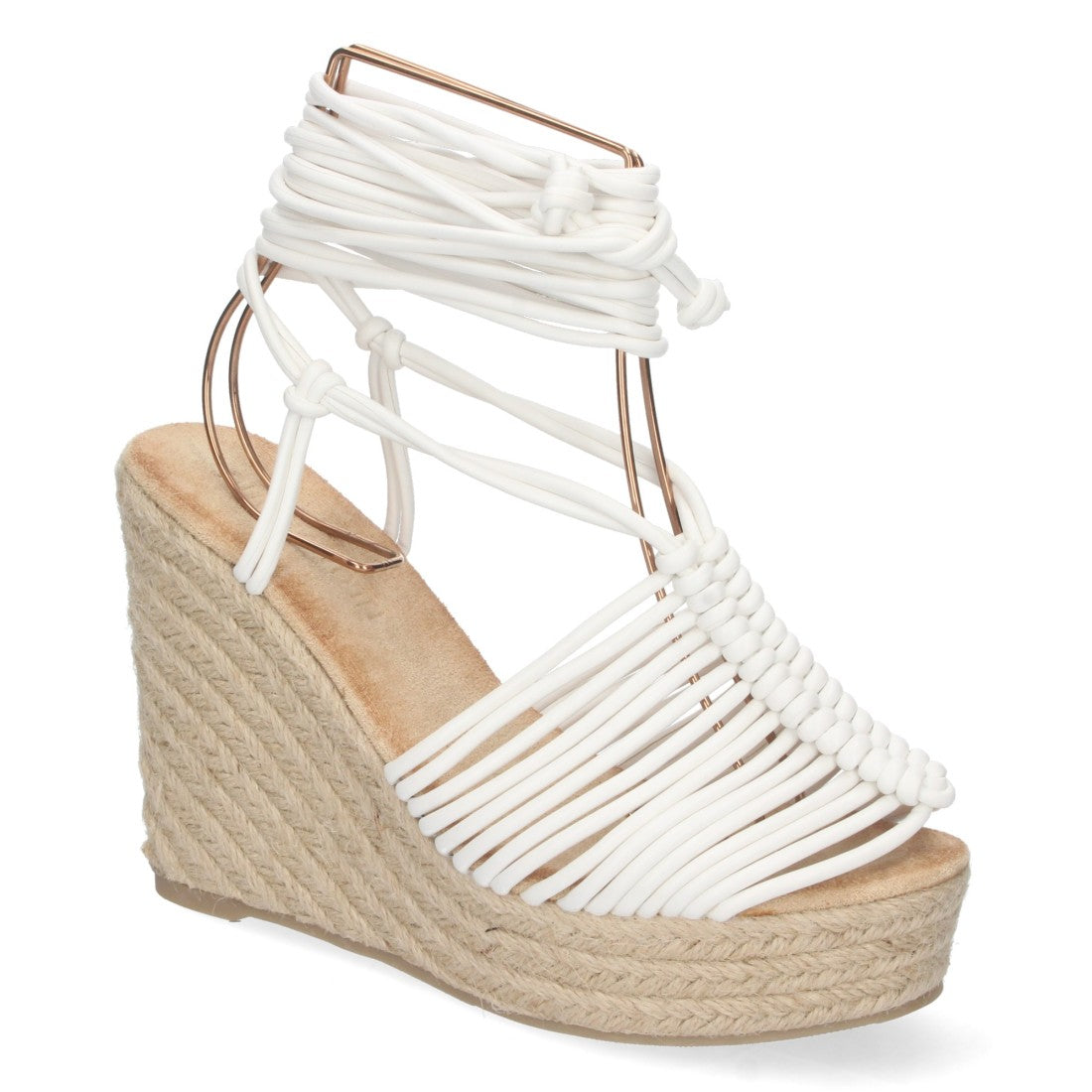 Sandalias Blancas Planas Frescas Mujer